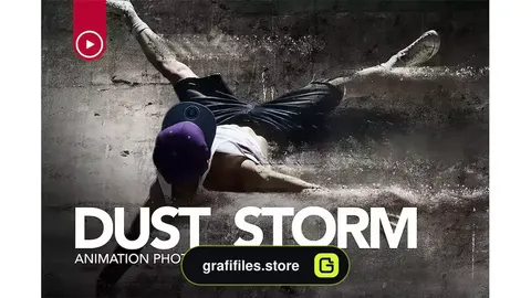 اکشن فتوشاپ ایجاد افکت متحرک طوفان گرد و غبار Dust Storm Animation Photoshop Action