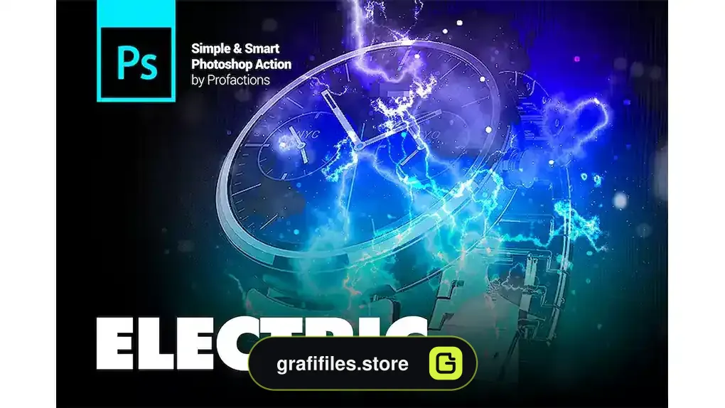 اکشن فتوشاپ افکت انرژی الکتریکی Electric Photoshop Action
