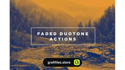 اکشن فتوشاپ Faded Duotone Photoshop Actions