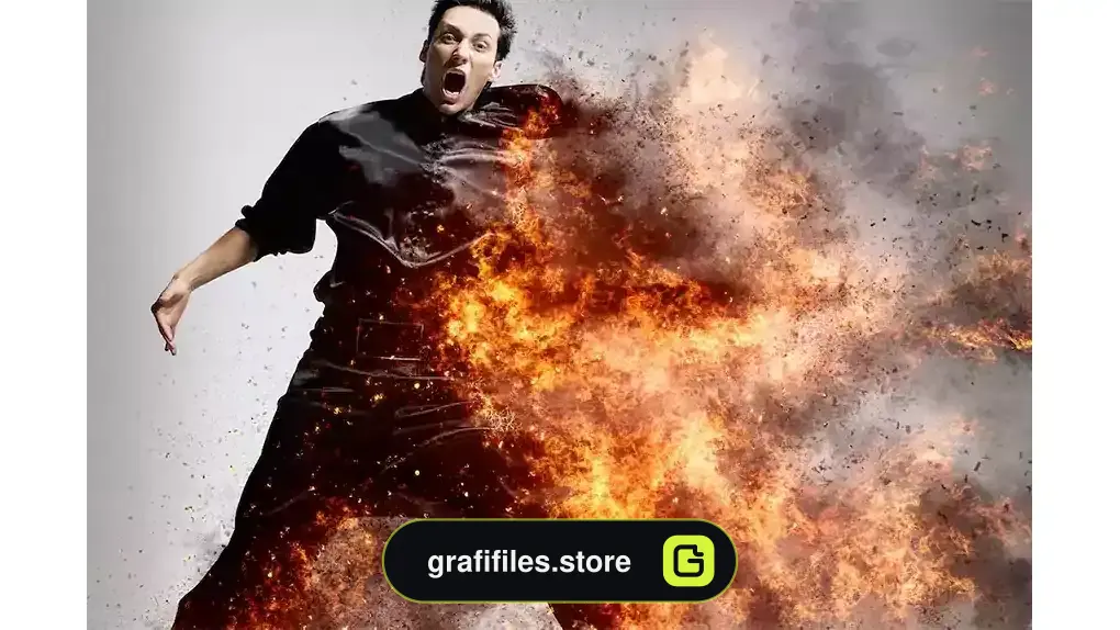 اکشن فتوشاپ ایجاد افکت آتش بر روی تصاویر Firestorm Photoshop Action
