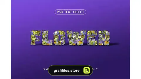 افکت متن گل روی شیشه Flowers on Glass Text Effect
