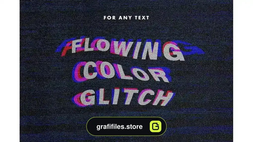 افکت متن گلیچ رنگی Flowing Color Glitch Text Effect