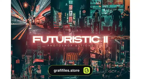 اکشن فتوشاپ ایجاد افکت آینده نگر بر روی تصاویر Futuristic Gen II Photoshop Actions