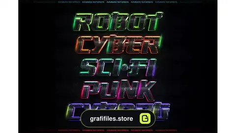 استایل متن آینده نگر Futuristic Text Effects - Photoshop PSD