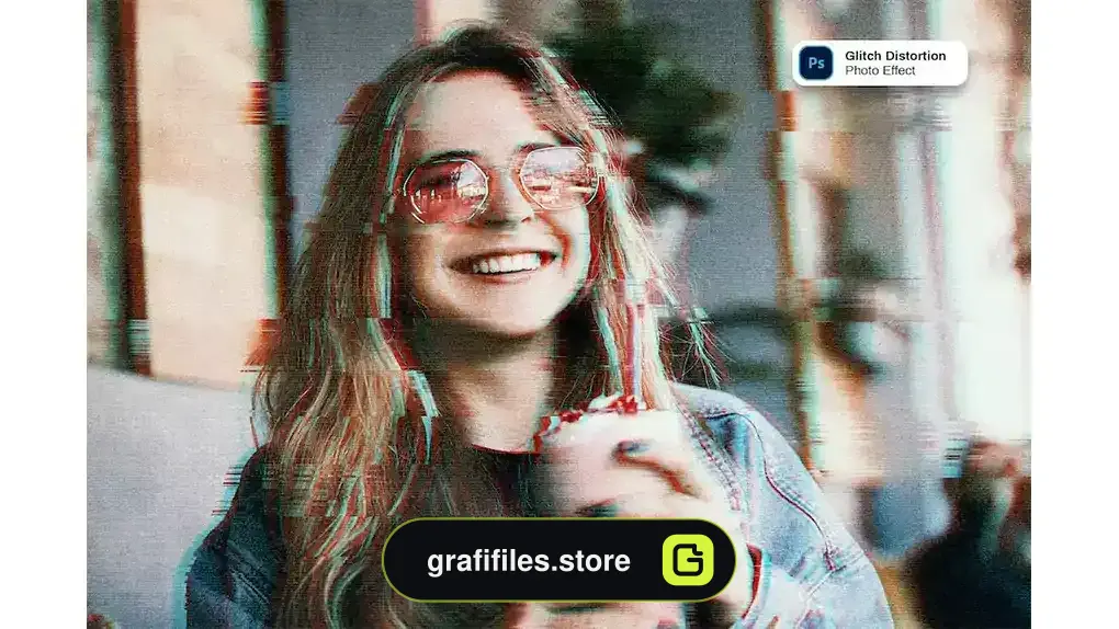 افکت گلیچ و نویز روی عکس Glitch Distortion Photoshop Effect