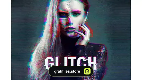 اکشن فتوشاپ افکت گلیچ Glitch Photoshop Action