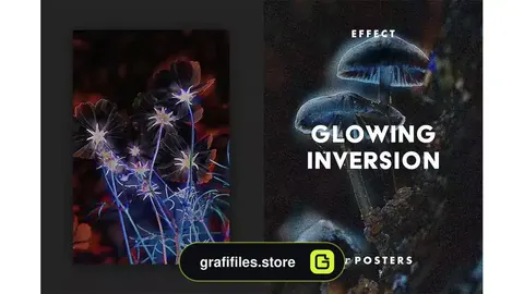 افکت پوستر فتوشاپ Glowing Inversion Effect