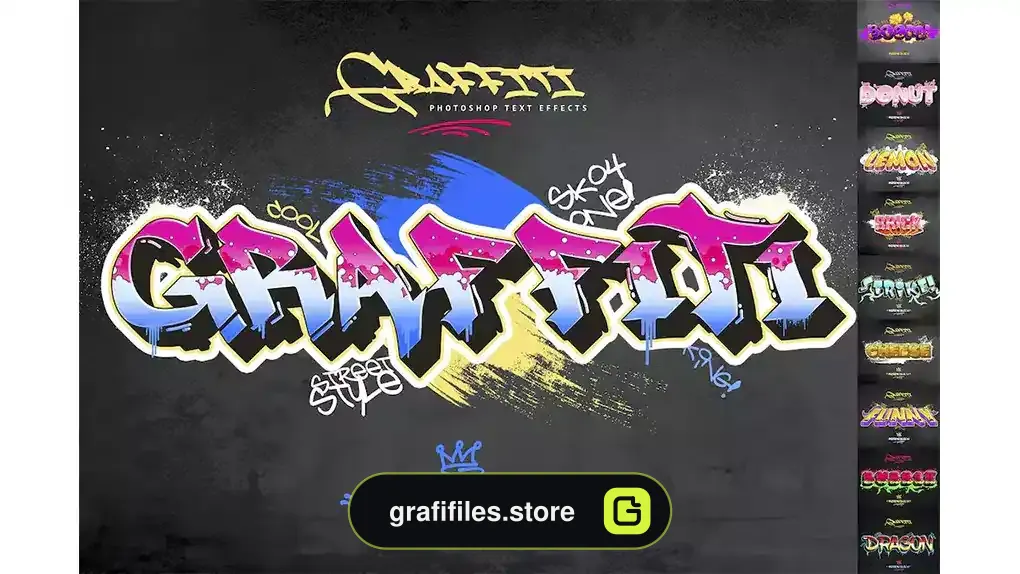 استایل متن فتوشاپ گرافیتی Graffiti Text Effects - 10 PSD - vol 2