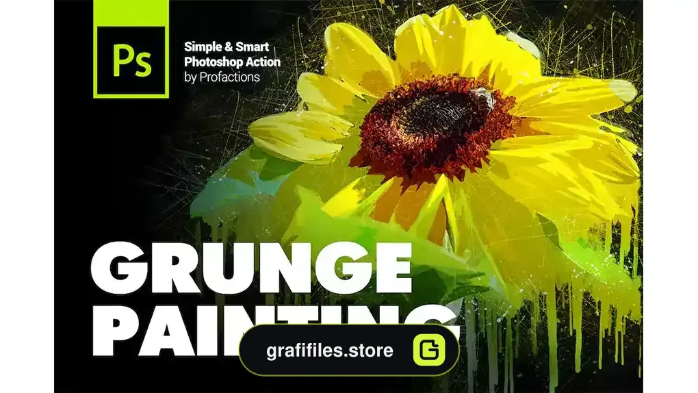 اکشن فتوشاپ تبدیل عکس به نقاشی گرانج Grunge Painting Photoshop Action