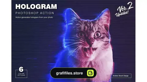 اکشن فتوشاپ ایجاد افکت هولوگرام بر روی تصاویر