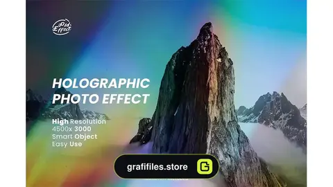 افکت عکس هولوگرام Holographic photo effect