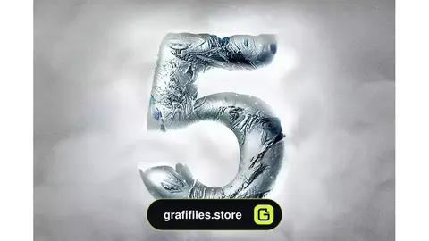 استایل متن فتوشاپ کروم یخی Ice Chrome Photoshop Layer Styles