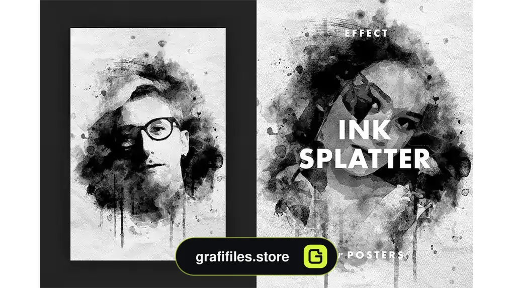 افکت پوستر پاشیدن جوهر Ink Splatter Effect for Posters
