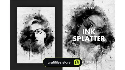 افکت پوستر پاشیدن جوهر Ink Splatter Effect for Posters