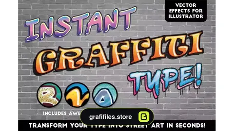 افکت متن ایلوستریتور گرافیتی Instant Graffiti Type Effects