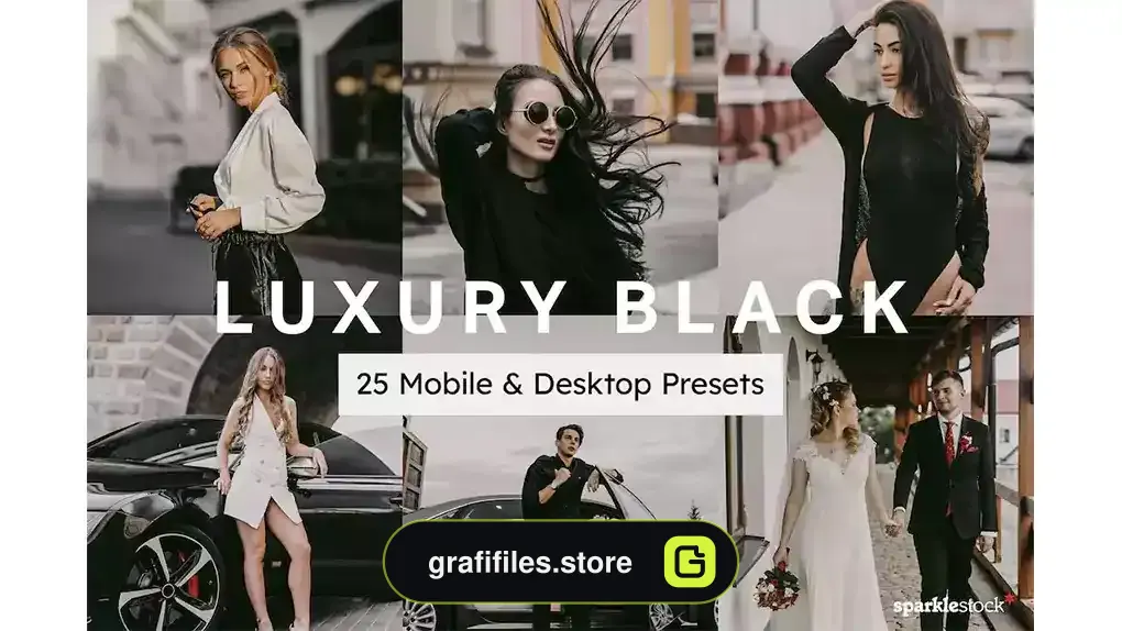 پریست رنگ Luxury Black Lightroom Presets and LUTs