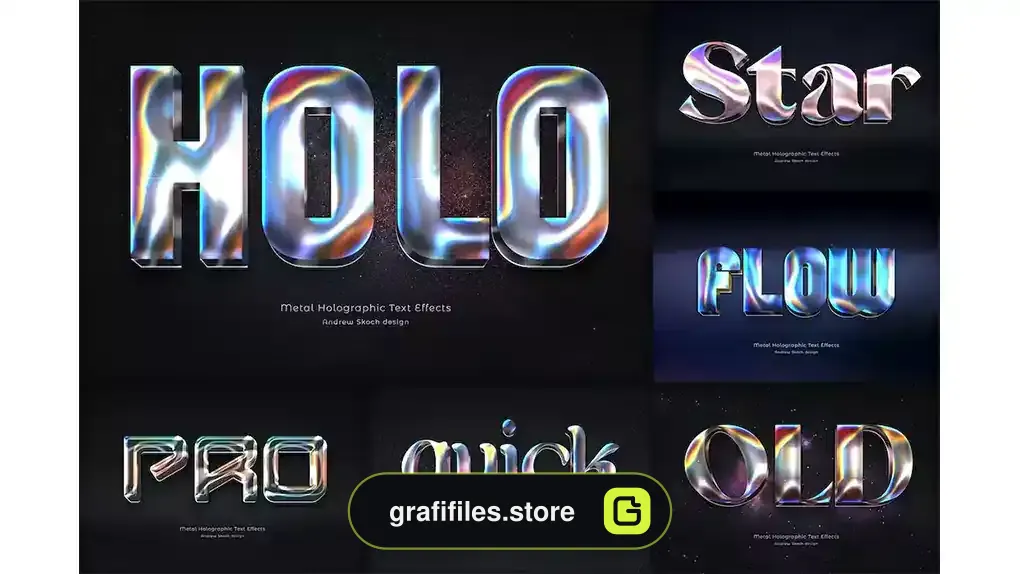 افکت متن فلز هولوگرامی Metal Holographic Text Effects