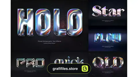 افکت متن فلز هولوگرامی Metal Holographic Text Effects