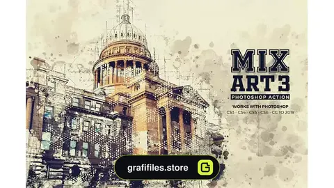 اکشن فتوشاپ ایجاد افکت هنری ترکیبی بر روی تصاویر Mix Art 3 Photoshop Action
