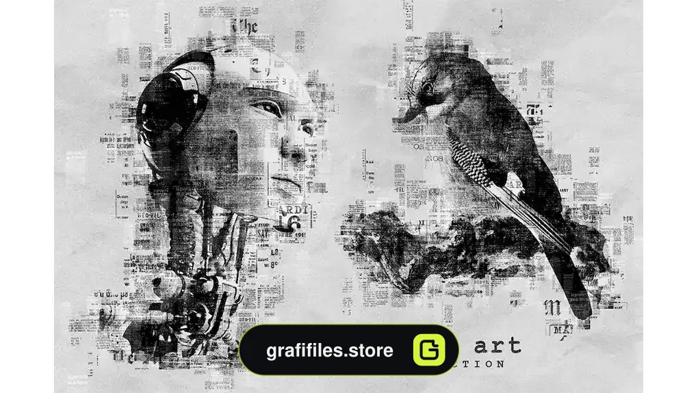دانلود اکشن فتوشاپ ایجاد افکت هنری روزنامه بر روی تصاویر Newspaper Art Photoshop Action