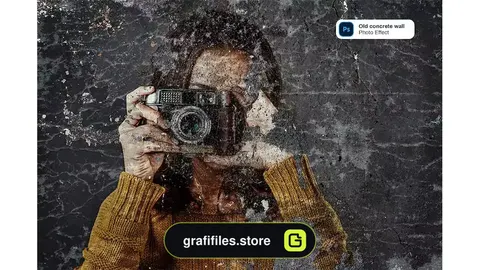 افکت عکس دیوار بتنی قدیمی Old concrete wall Photo Effect