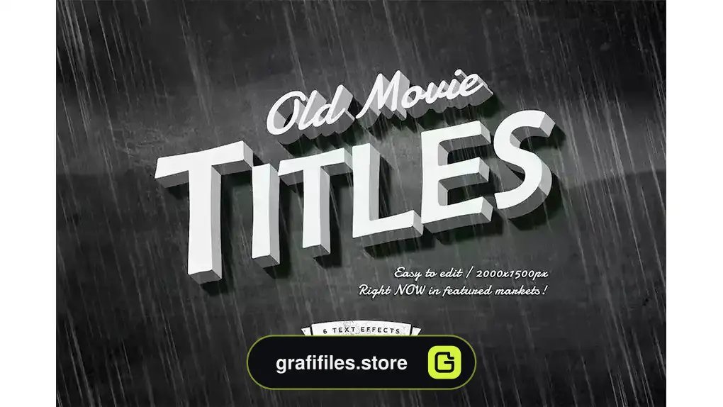 افکت متن تایتل فیلم قدیمی Old Movie Titles