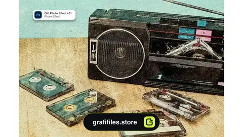 افکت عکس قدیمی فتوشاپ Old Photo Effect v01 Photo Effect