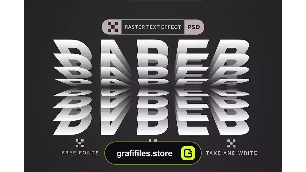 افکت متن کاغذی فتوشاپ Paper Rustle - Editable Text Effect, Font Style