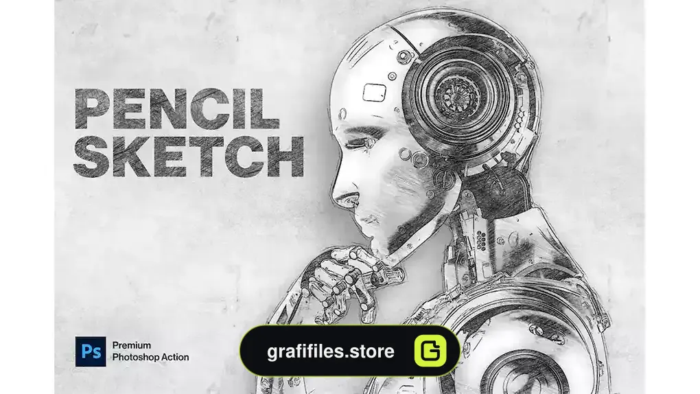 اکشن فتوشاپ تبدیل عکس به نقاشی با مداد طراحی Pencil Sketch Photoshop Action
