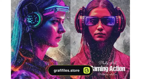 اکشن فتوشاپ تبدیل عکس به پوستر بازی Photo Art Gaming Photoshop Action