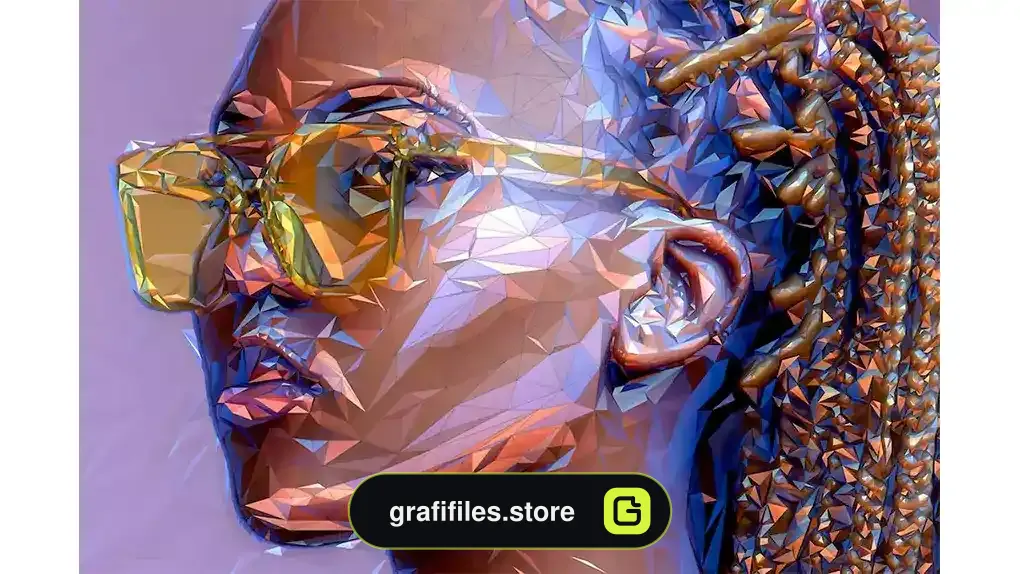 اکشن فتوشاپ ایجاد افکت چند ضلعی بر روی تصاویر Polygon Photo Effect for Photoshop