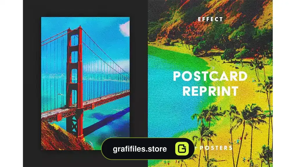 افکت کارت پستال برای پوستر Postcard Reprint Effect for Posters