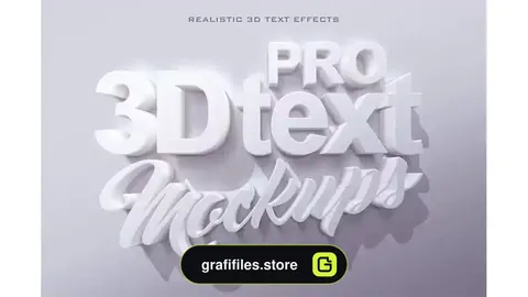 افکت متن سه بعدی Pro 3D Text Mockups