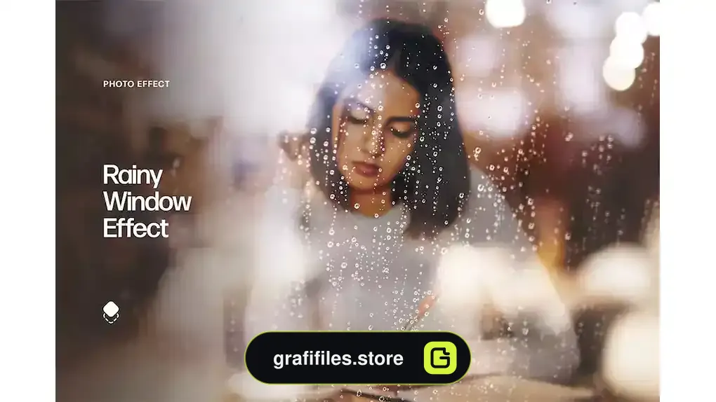 افکت عکس پنجره بارانی Rainy Window Photo Effect