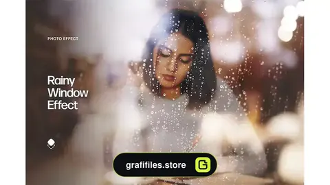 افکت عکس پنجره بارانی Rainy Window Photo Effect
