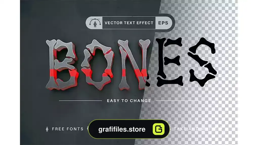 استایل متن ایلوستریتور Red Bones