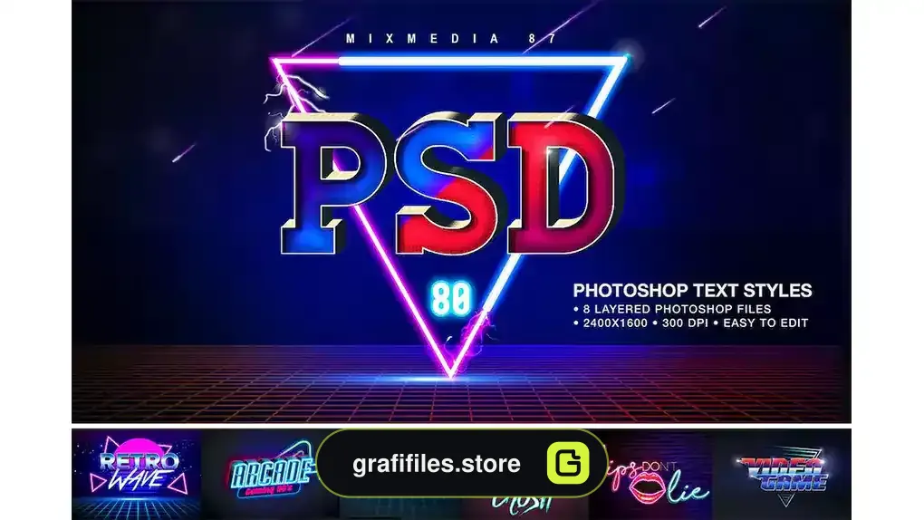 افکت متن رترو Retro Text Effects