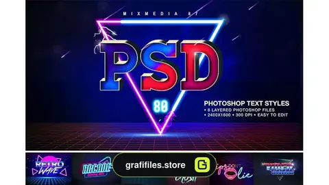 افکت متن رترو Retro Text Effects