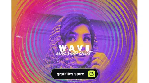 افکت عکس گرانج مواج Retro Wave Grunge Photo Effect