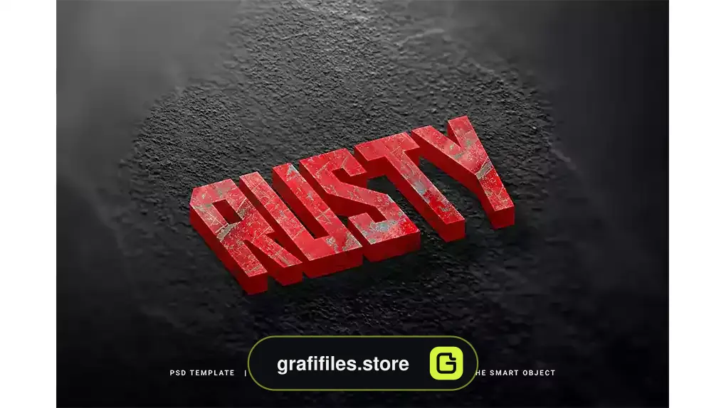 افکت متن زنگ زده فتوشاپ Rust text effect