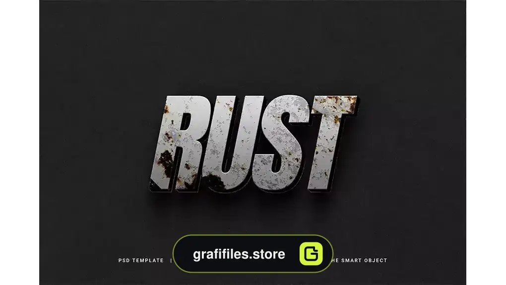 افکت متن زنگ زده Rust text effect