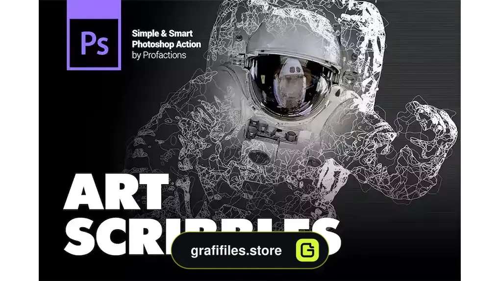 اکشن فتوشاپ ایجاد افکت خط خطی بر روی تصاویر Scribbles Photoshop Action