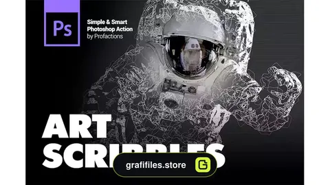 اکشن فتوشاپ ایجاد افکت خط خطی بر روی تصاویر Scribbles Photoshop Action