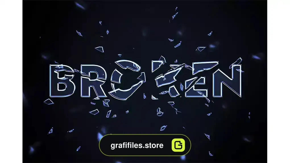 افکت متن شیشه شکسته Smashed Glass Text Effect