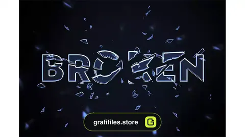 افکت متن شیشه شکسته Smashed Glass Text Effect