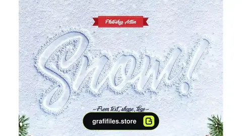 اکشن فتوشاپ ساخت نوشته روی برف Snow Lettering - Photoshop Action