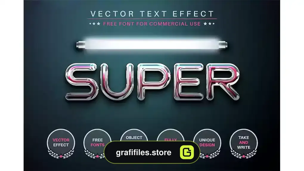 استایل متن ایلوستریتور Super Light - Editable Text Effect, Font Style