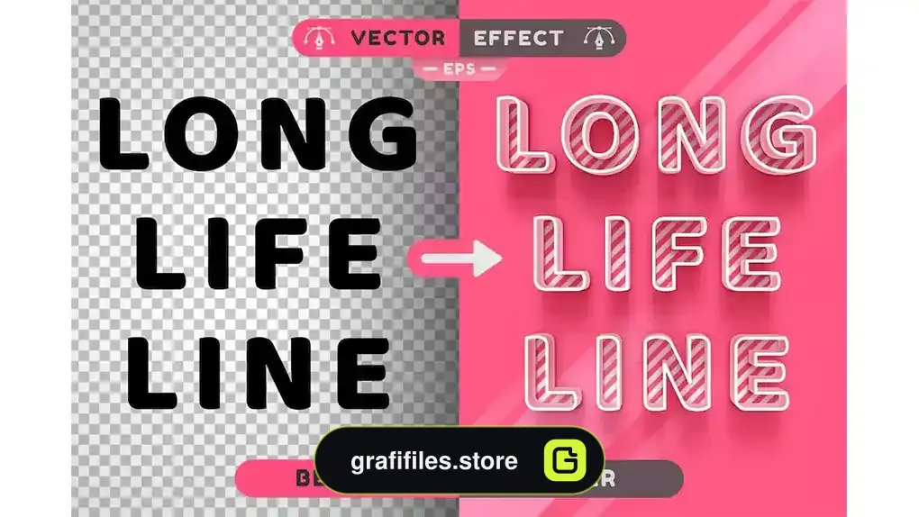 استایل متن آب نبات ایلوستریتور Sweet Pink Candy - Editable Text Effect Font Style