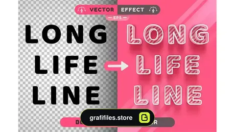 استایل متن آب نبات ایلوستریتور Sweet Pink Candy - Editable Text Effect Font Style