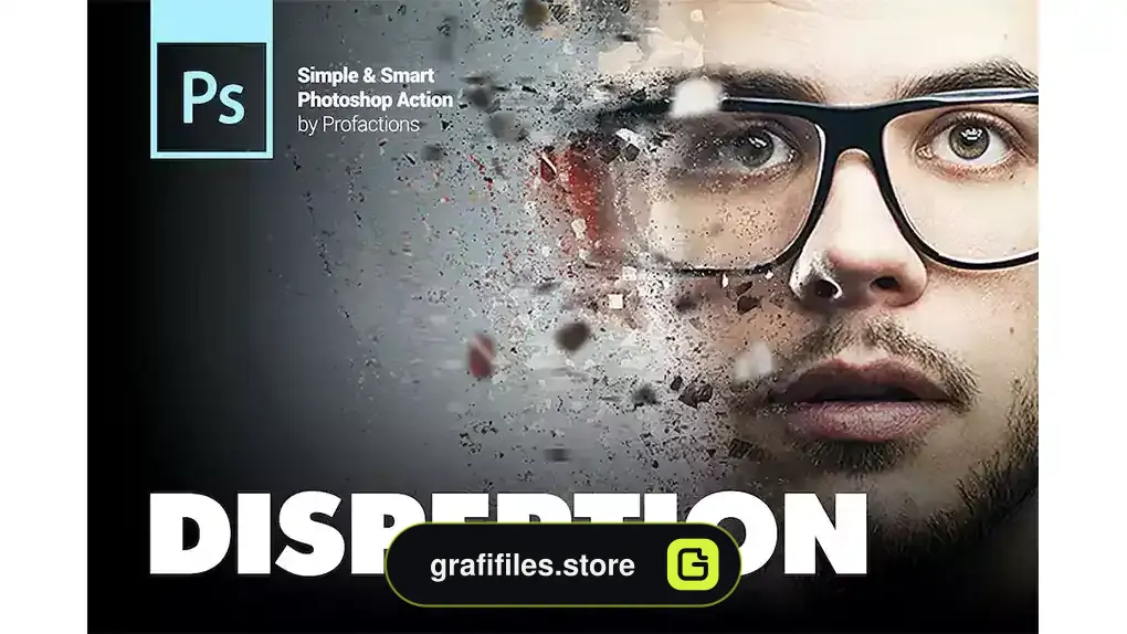 اکشن فتوشاپ افکت ذرات پراکنده Dispersion Photoshop Action